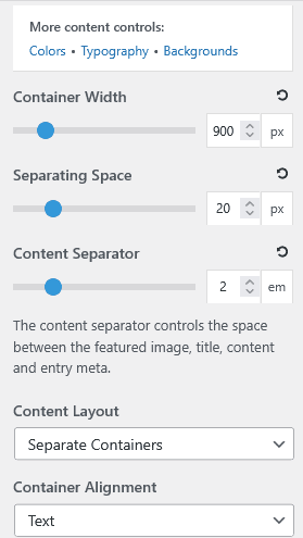 Container Spacing