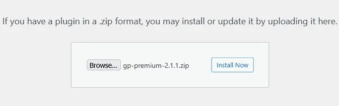 Install and activate the GP Premium plugin